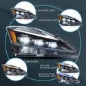 Headlight Assembly Fit for Lexus IS250 IS250C IS350 IS350C IS220d 2006-2012, ISF 2008-2014, Plug-and-play, Amber