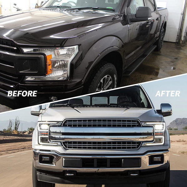 Head Lights for F150 2018-2020 (Chrome Housing)