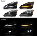 Headlight for LEXUS 2006-2013 IS250 IS350/2008-2014 IS F/2010-2015 SEDAN C CF,with Sequential Turn Signal,Full LED Light, Plug-and-play Clear